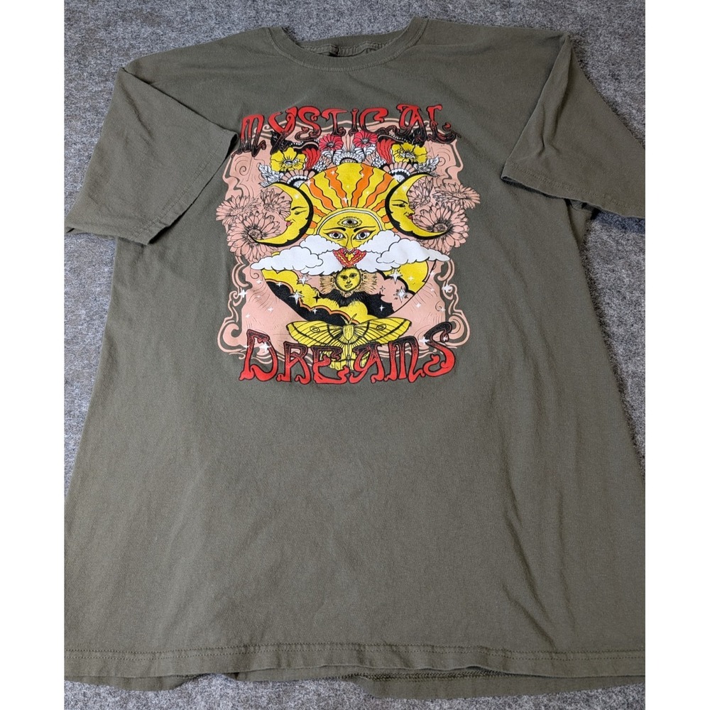 Call Your Mother Graphic T-Shirt Size XL Mystical Dreams Boho Zen Gray Cotton